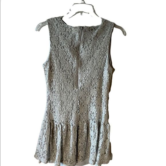 Delia’s Gray Collared Lace Mini Dress lined  M - Picture 4 of 5